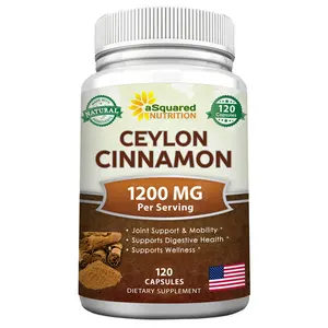 aSquared Nutrition Natural Ceylon Cinnamon 1200mg - 120 Capsules, True Cinnamon-Extract Supplement Pills Promotes Heart Health