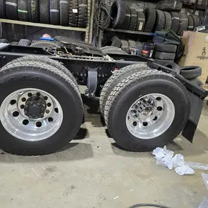 Chrome Axle Complete Wheel Cover Set 33mm Screw-on Lug Nut Covers for Semi Trucks 2 Front & 4 Rear Standard Hub Caps Kit with Installation Tool - Automotive Accessories