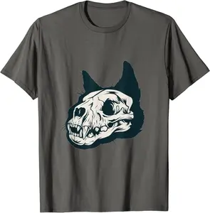 Cats Anatomy from the Head, Cats Skull T-Shirt Horror T-Shirt - 30B0BCDP42MJ