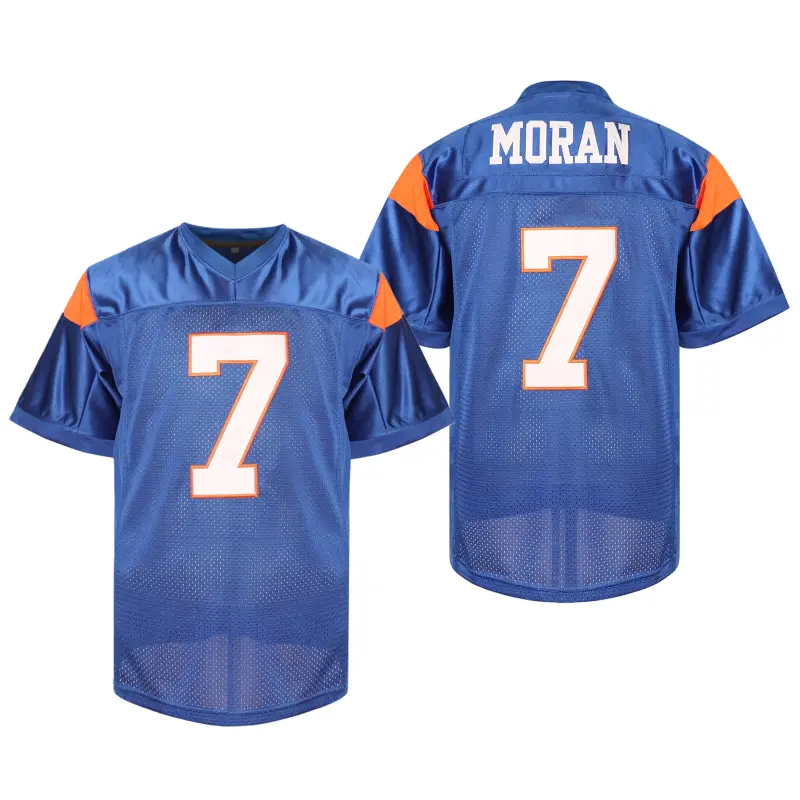 Blue Mountain State Athletic Football Jersey - Thad Castle #54/Alex Moran #7, Lightweight Breathable Polyester Mesh, Comfortable Stylish Team Wear Top for Men, School Uniforms, Size S