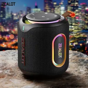Zealot Bluetooth Speaker, 30W Bass Subwoofer Stereo, IPX6 Waterproof, 6000mAh Long Battery, RGB Light & Lanyard for Gym & Beach, Waterproof Outdoor Speaker