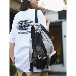 Ventilated mesh drawstring backpack, crossbody bag, shoulder bag, multi-functional pouch suitable for fitness, swimming, beach and running activities, Athletic Bag, Casual Sports Bag, Workout Sport Bags