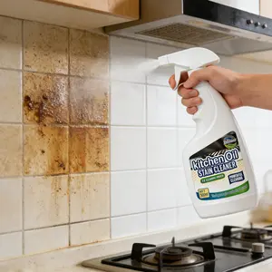 Kitchen Spray Cleaner and Degreaser, Antibacterial All Purpose Cleaning Spray for Kitchens, Countertops, Ovens, and Appliances, Citrus Scent, 17oz