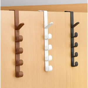 3pcs No-Drill Wall Mounted Clothes Hanger, Door Back Hooks, Strong Adhesive Clothing Hat Hook, Seamless Hanging Rack, Home Organizer Hook