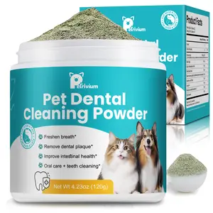 60 Servings Dog Teeth Cleaning Powder, Pet Dental Cleaning Powder for Dogs & Cats – Removes Tartar & Stains, Freshens Breath, Natural Oral Care Toothpaste Alternative,Plaque Tartar Remover with Postbiotic-#Summervibes#petlovers outdoorfun