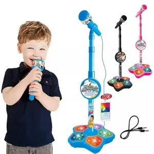 Microphone Toy, 1 Box Adjustable Height Microphone Toy, Portable Karaoke Machine Toy, Music Instrument Toy Gift for Boys & Girls