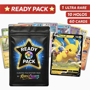 READY PACK  | 60 Pokémon Card Pack Bundle | 10 Holos + Ultra Rare Card GUARANTEED