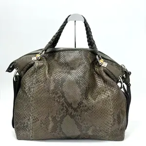 Pre-owned GUCCI Genuine Python Large Tote Bag Detachable Crossbody Strap 37cmN 22975594