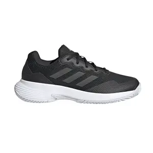 adidas Womens Gamecourt 2.0 Lace Up Tennis Sneakers Shoes - Black
