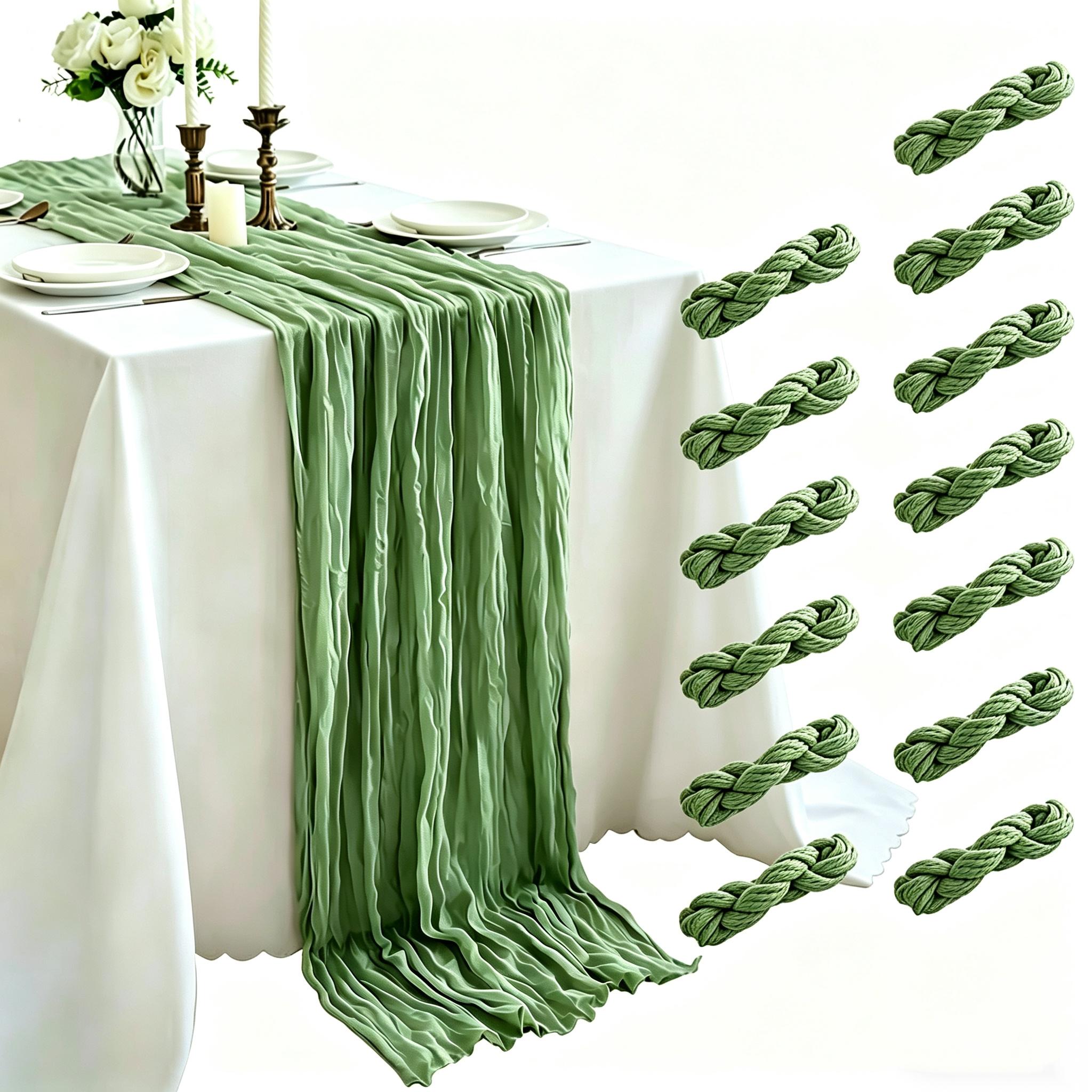12 Pack Table Runner, Cheesecloth Table Runner, 10ft Table Runner, for Wedding Reception, Boho Rustic Wedding, Party, Bridal Shower Decor, Home Decor Valentine's Day