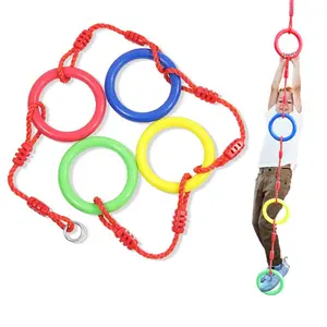 Kids Climbing Rope with Training Rings, 150kg/330lb Capacity, Safe for Ages 3+, Indoor & Outdoor Play, Durable Climbing Equipment