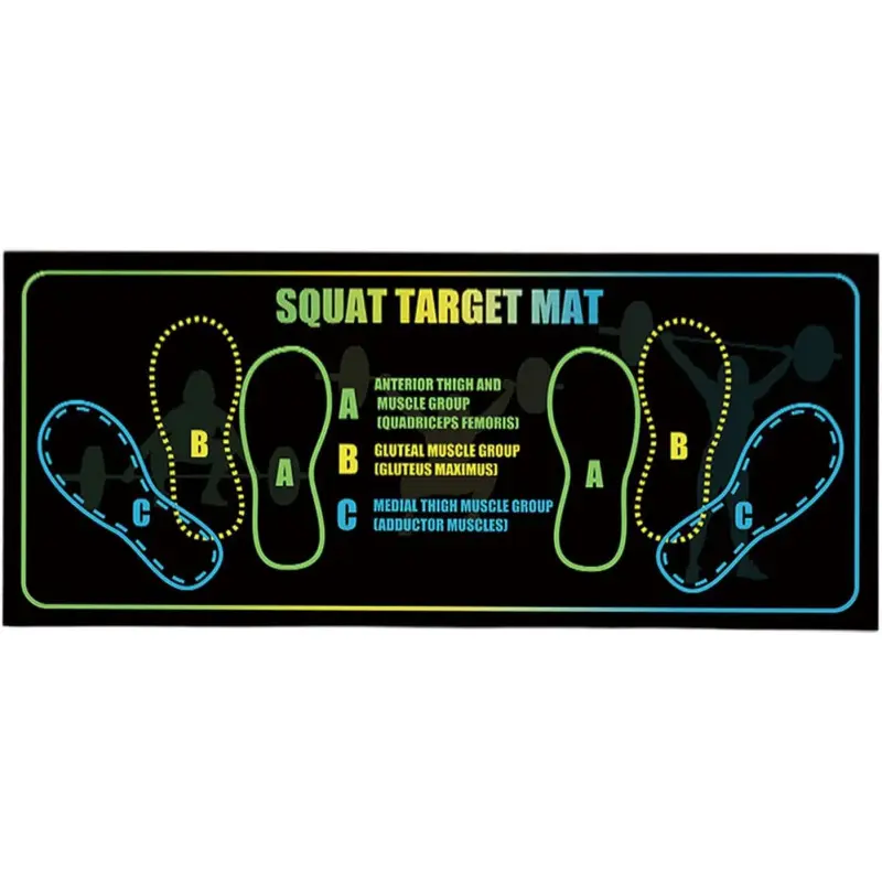 Squat Training Mat - Non-Slip, Zone Markings, Progress Tracking, Durable, Red/Black Fitness Gift for Beginners, Indoor Use, Accurate Target, Lightweight, Easy to Store (Squats/Lunges) home gym floor, Non-Slip Grip