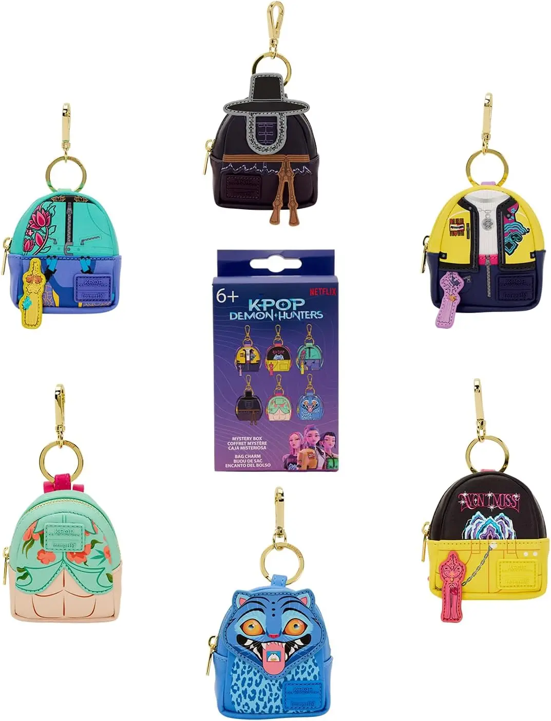 Loungefly KPop Demon Hunters Cosplay Mystery Mini Backpack Keychain Charm