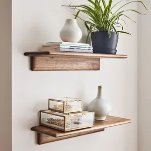 Depth Wood Bracket Floating Shelves