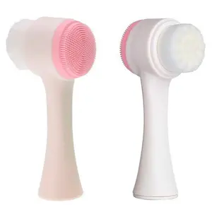 ✨ 2-Piece Dual-Side Facial Cleansing Brush, 2-in-1 Manual Silicone Face Brush, for Deep Pore Cleansing/Facial Massage/Exfoliation & Makeup Removal, Unisex