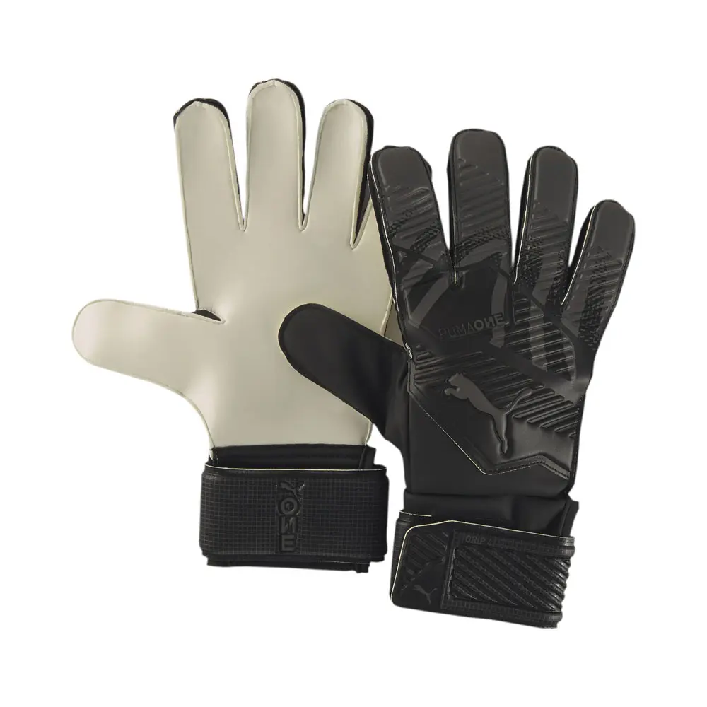 PUMA Mens One Grip 4 Rc Goalkeeper Gloves Soccer Cleats  - Black