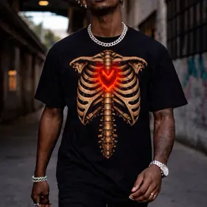 GUARD Built From Pressure Rib Cage Graphic Short Sleeve T-shirt – Streetwear Heart Design
