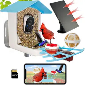 KADYMAY Bird Feeder with Camera, Solar Powered, 2K 3MP HD Live Video &Playback, AI Identify, 2.4GHz Wi-Fi, Outdoor Bird Watching Gift for Bird Lovers