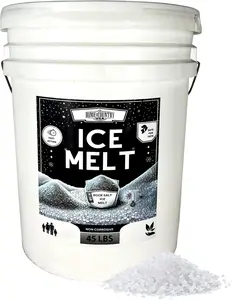 Rock Salt Ice Melt Effective to -25°F, Eco-Friendly De-Icer, Optimal Granule Size for Quick Melting, Ideal for Driveways, Walkways, and Entryways