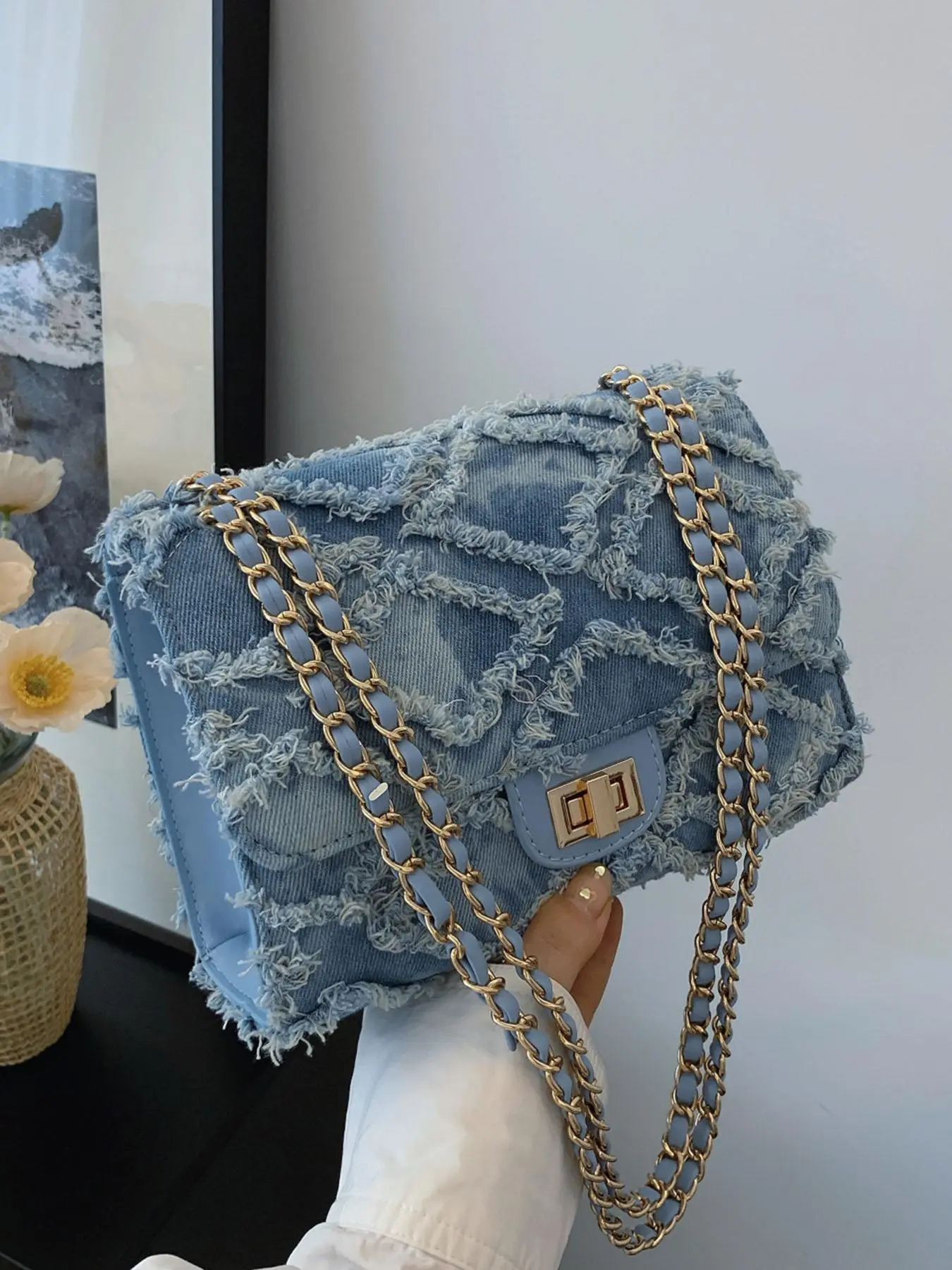 Denim Crossbody Bag, Stylish Casual Women's Shoulder Bag with Shoulder Strap, Suitable for Commuting, Shopping and Daily Use