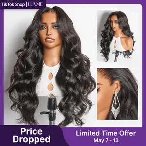 【LIVE】Luvme 100% Human Hair 13x6 13x4 Ear-to-ear HD Lace Front Wig – Pre-Everything Shake & Go Flexi-Fit Drawstring Hold Curls Body Wave 200%-250% Density