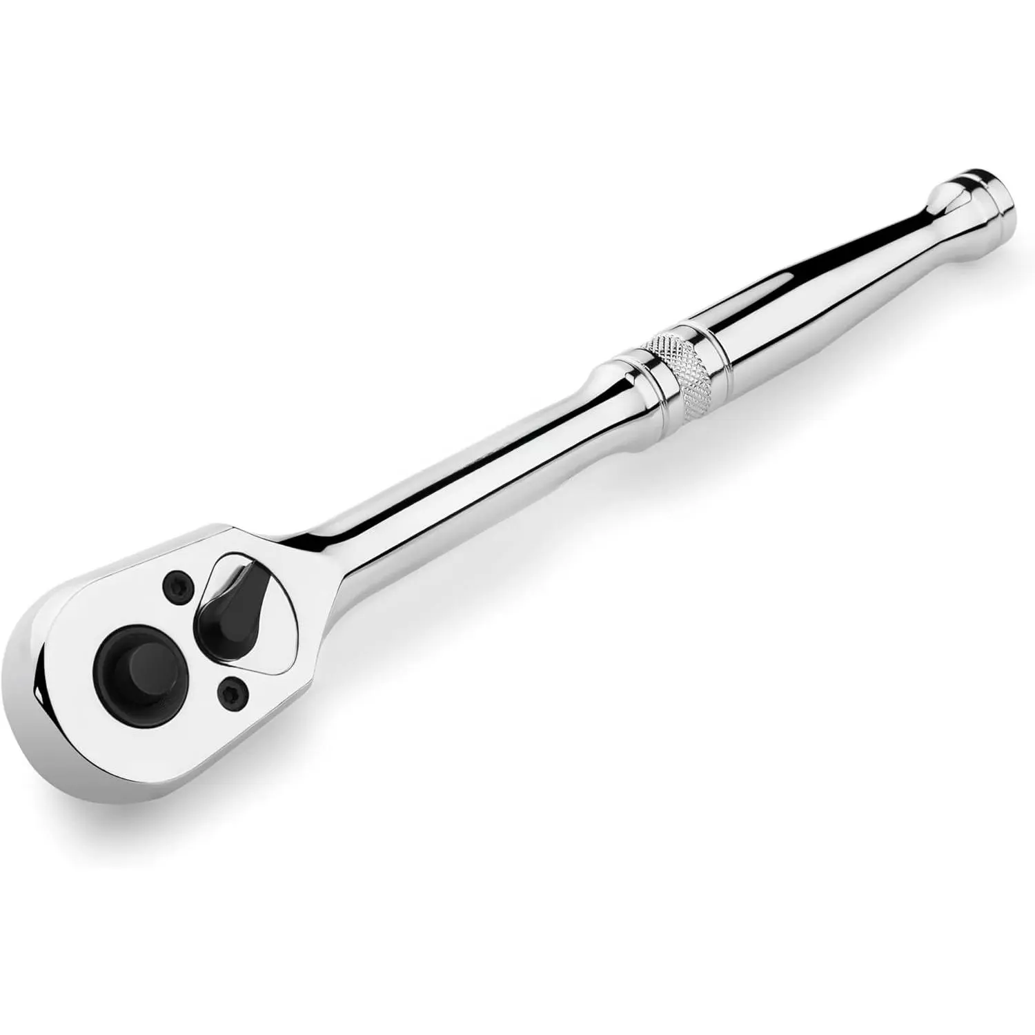 1/2-Inch Drive Quick-Release Reversible Ratchet Wrench Tool, 72-Tooth Gear Cr-Mo Alloy Steel Handle, Knurled Non-Slip Grip, Rust-Proof Full Polished, for Tight Spaces & Fast Threaded Fastener Work