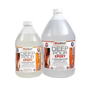 WiseBond Deep Pour Epoxy Resin 1.5-GL Kit Crystal Clear Epoxy for River Tables and Thick Epoxy Casting