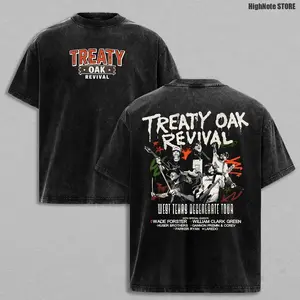 Treaty Oak Revival Shirt Vintage Acid Washed Oversized Graphic T Shirt, West Texas Degenerate Tour Country Rock Band Tee, Southern Aesthetic Streetwear Heavy Cotton Soft Unisex Top, Men Wear Pump Cover, Country Music Fan Gift 9E2