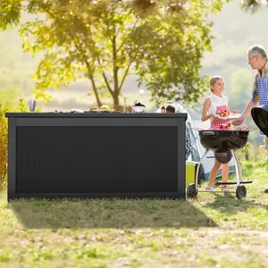 260 Gallon Lockable Outdoor Resin Storage Box Extra Large Capacity | Heavy Duty | UV Stabilized | All-Weather Durable | Anti-Yellowing | Low Maintenance | Stylish Outdoor Organizer