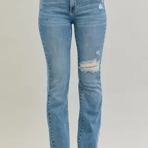 Judy Blue Mr Destroy & Release Hem Bootcut Jeans - Women's Bottom, Fashion Pants for Stylish Outfits, Denim Bottoms Essential for Trendy Tops Pairing, Lady