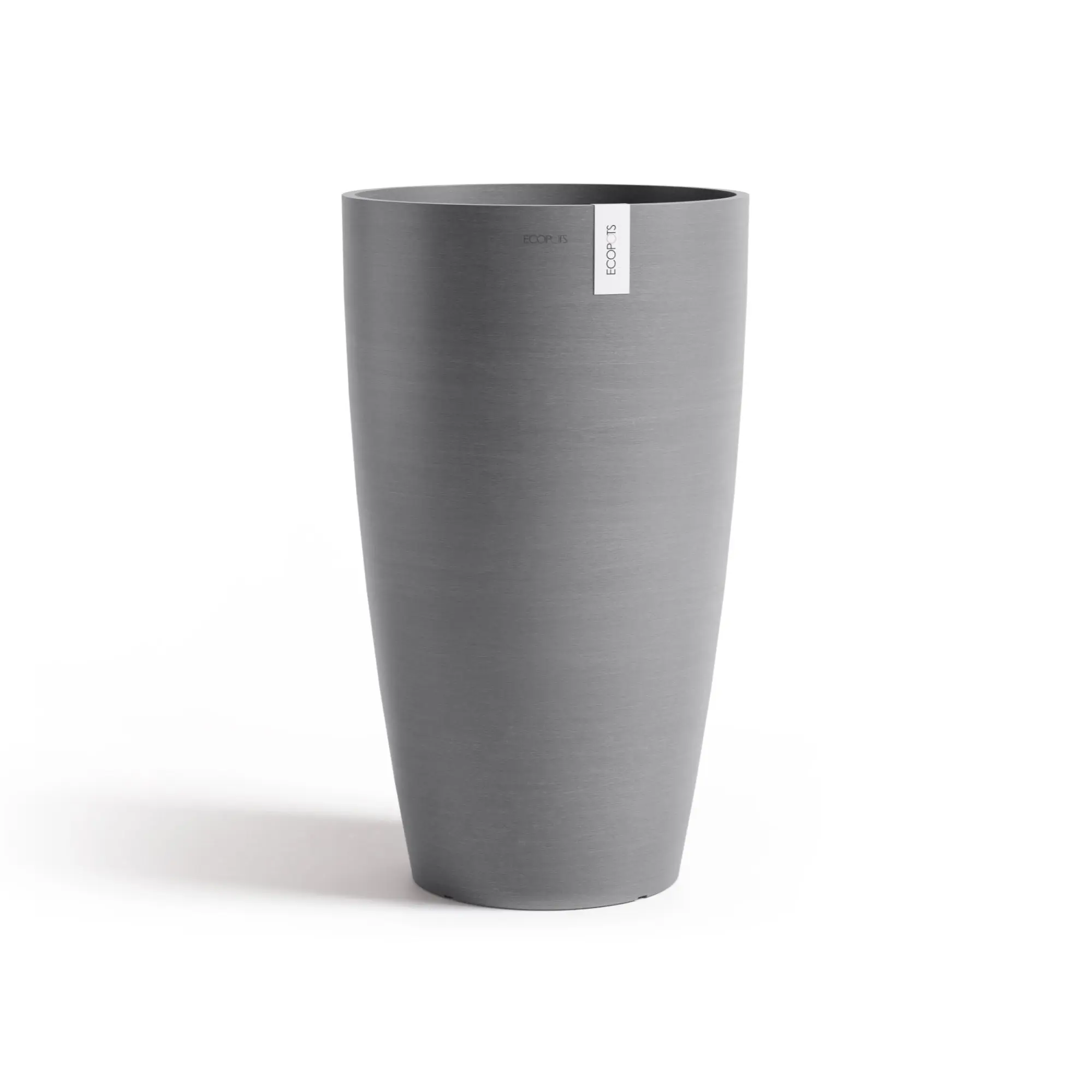 Ecopots Stockholm High Durable Modern Round Indoor/Outdoor Recycled-Based Composite Flower Pot Planter, 23.5"