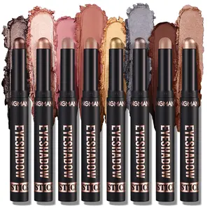 8 Color Eyeshadow Stick Set for Women, Blendable Cream Eye Color with Matte and Metallic Finish, Portable Waterproof Eye Makeup for Everyday Wear, Travel and Events
