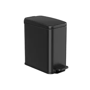 SONGMICS 1.3-Gallon Slim Stainless Steel Trash Bin