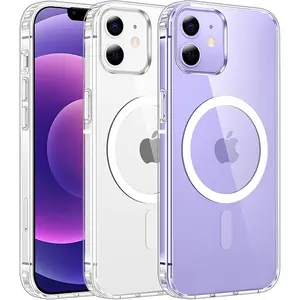 FNTCASE For iPhone 12 MagSafe Clear Case: Magnetic Charging Anti Yellowing Shockproof Magsafe