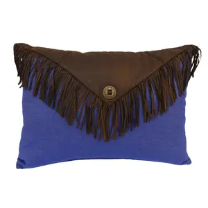 Denim Envelope Fringe Pillow