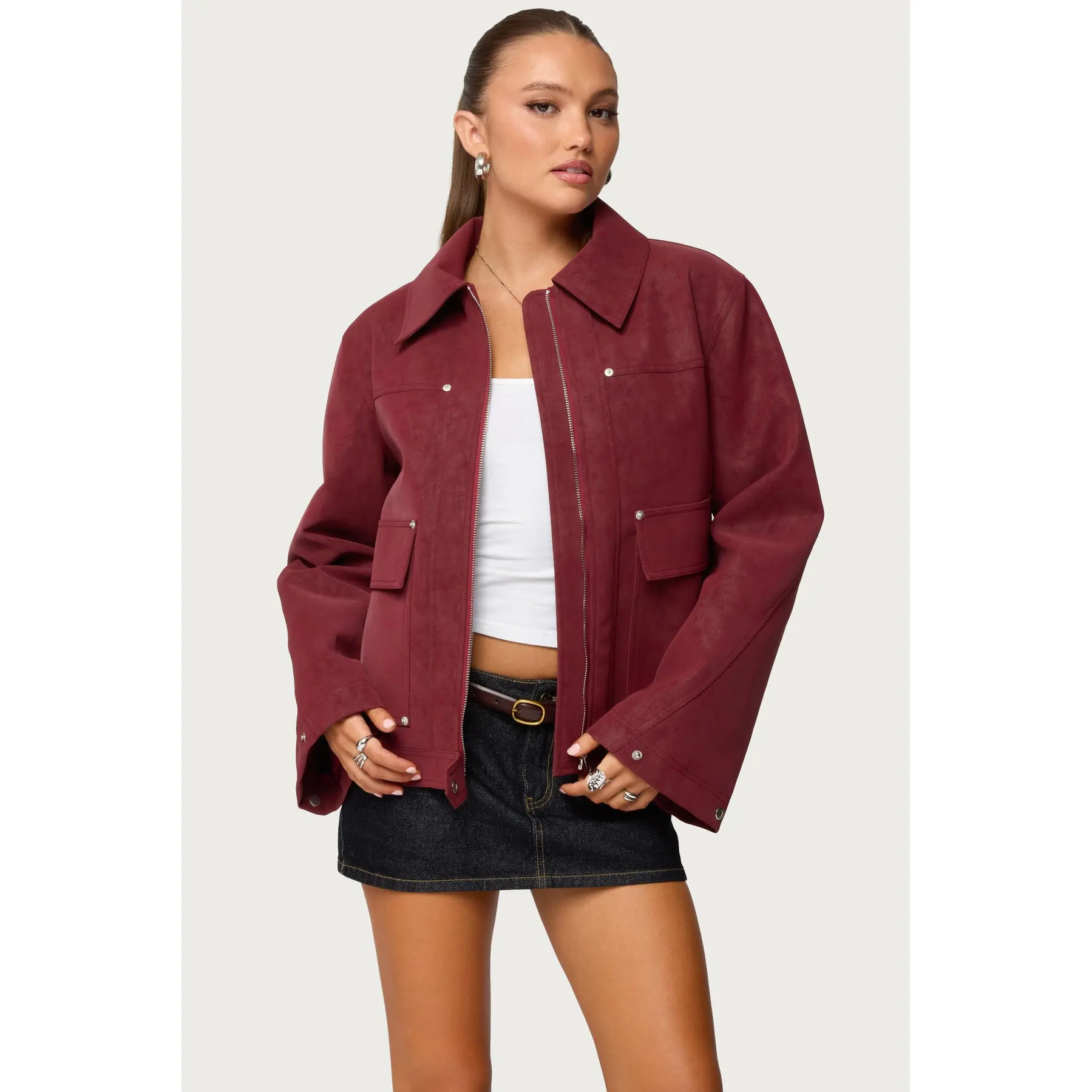 Annabelle Oversized Faux Suede Jacket