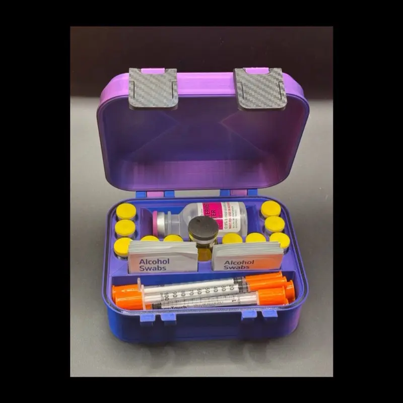 Coolpeps Peptide Storage Case - Airtight Organizer for Vials, Universal BAC Insert, Syringes & Alcohol Pads