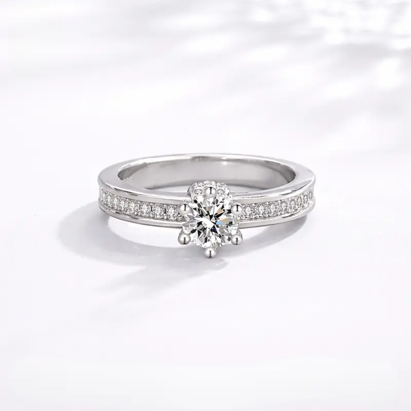 Aurel Silver Moissanite Ring S925 0.5/ 1.0/ 2.0 CT - Round Cut - Lore Jewelry
