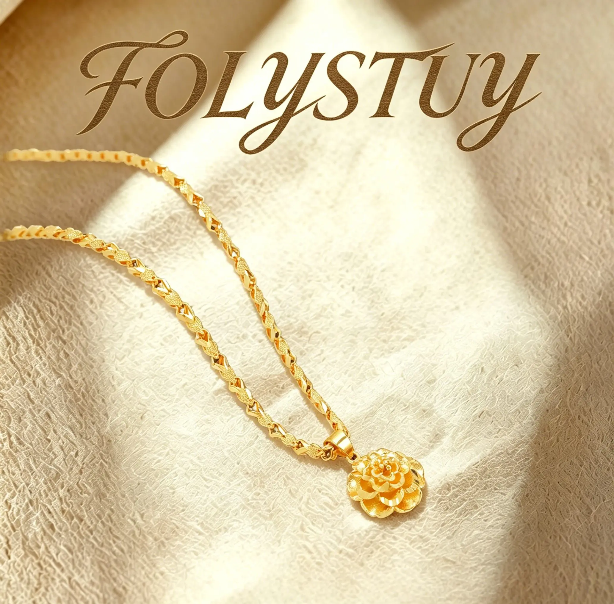 [A 19.69-inch sunflower pendant rabbit necklace]【FOLYSTUY(Y153)】Gold-Tone Chain Jewelry Fashion Jewelry Chain