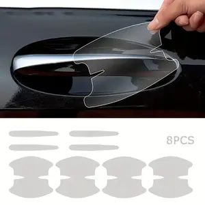 Yitape 8-Piece Car Door Handle Bowl Protector Film, Transparent Tpu Scratch-Resistant Wear-Resistant, Waterproof Sunproof Anti-Yellowing Universal Fit