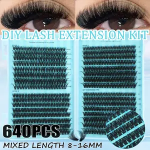Large Capacity False Eyelashes, Natural Style with Dense Design, Ideal Gift for Beginners, Non-Toxic, Mixed Length, D Curl, DIY False Eyelashes