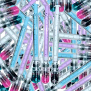 Syringe Gel Pen Simulation Virus Injection Vaccine Shape Black Ink NOT ACTUAL MEDICINE/NEEDLE