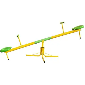 Playground Seesaw, 360° Rotating Steel Garden Seesaw Outdoor, Durable Playground Equipment