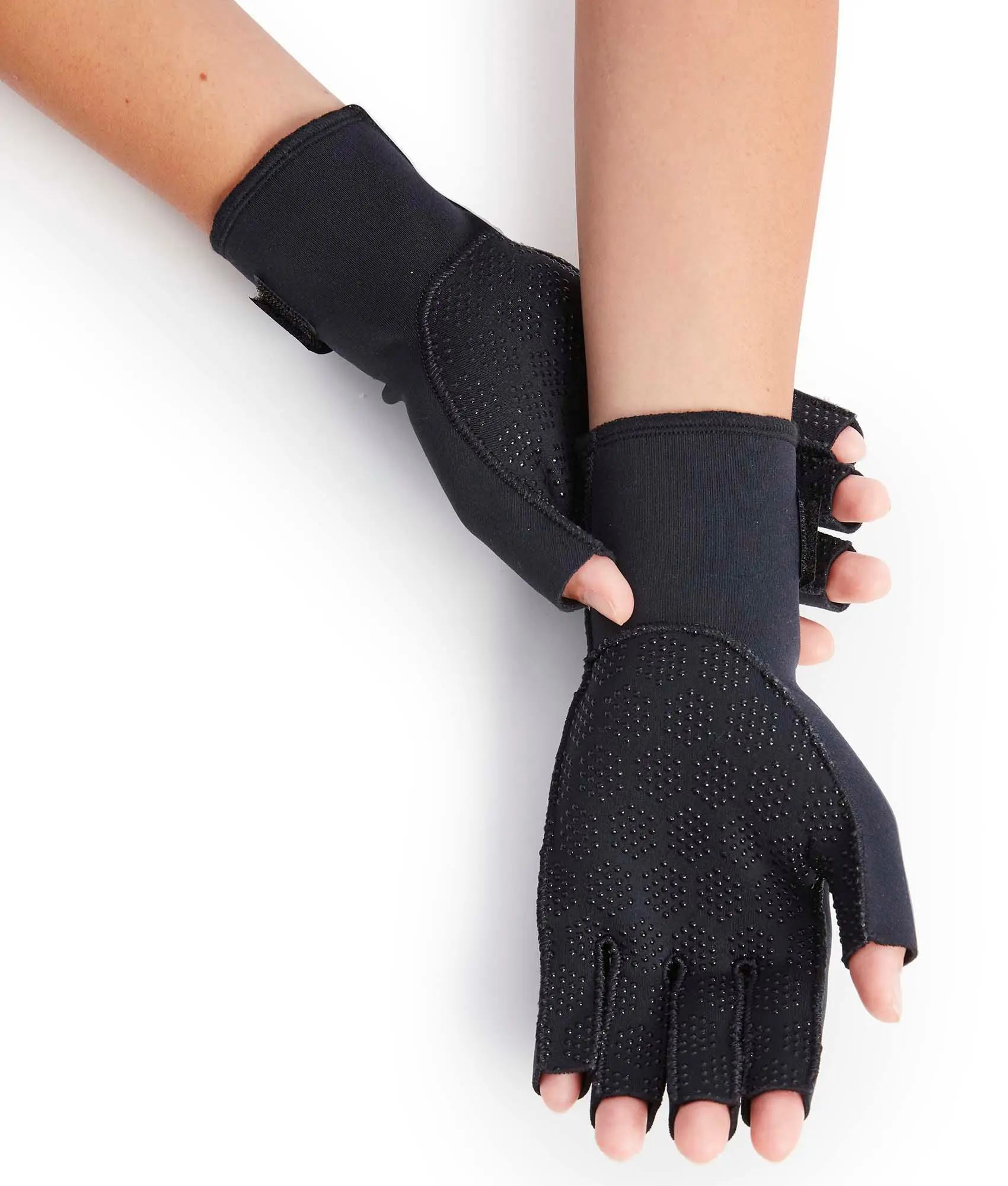 Unisex Fingerless Compression Gloves - Warm, Stretchy Hand Support for Arthritis Joint Pain Relief, Size S