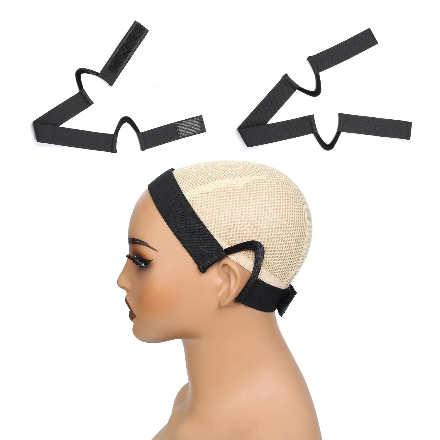 Wig Band For Lace Front Ear Cut Free Lace Melting Elastic Band Headband For Women No Slip C Shaped Ear Curve Black Color Regualr Size Elastic Headbands Headband Wrap Non Slip Headband