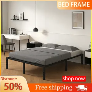 Edenza - Metal Bed Frame - 14, 16, 18 Inches, Twin, Full, Queen Beds with Storage Space, Heavy-Duty Metal Platform Bed Frame, No Box Spring Needed / No Shaking / Steel Slat Support / No Noise / Easy to Assemble, Affordable Bed Frame