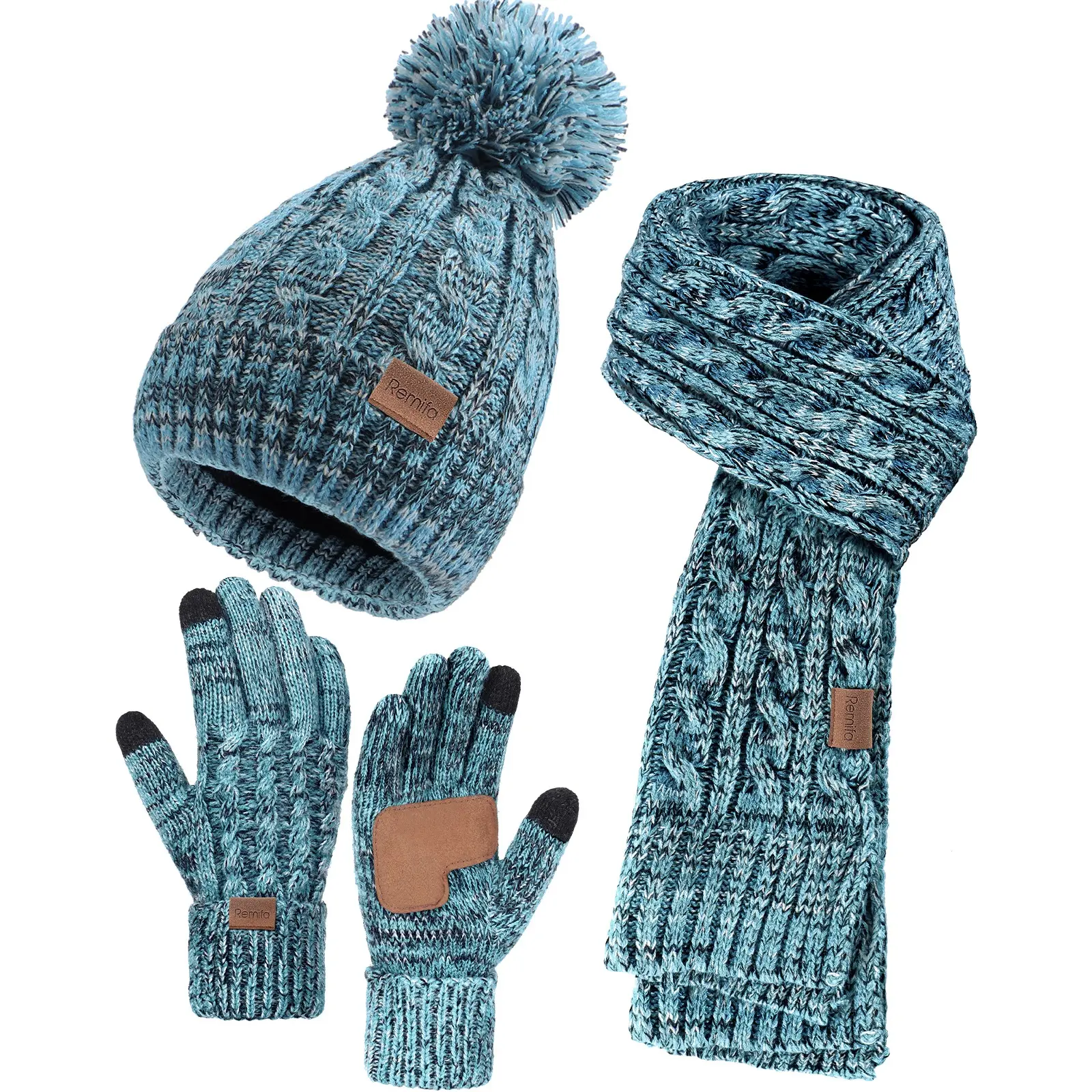 Blue Mix (cable knit)