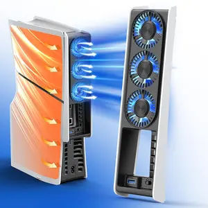 HuiJuKeJi  Cooling Fan for PS5 Slim Console, Auto Power On/Off Cooler Fan Accessorie with 2 Speed Fans USB 3.0 Port for PlayStation 5 Slim Digital & Discs Edition(Not for PS5/PS5 Pro)