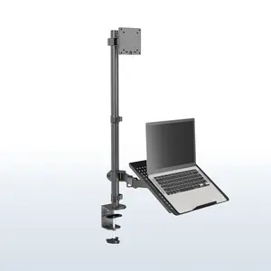 Single Ultrawide Monitor and Laptop Extra Tall Desk Mount - Up to 49" Screens, 17" Laptops