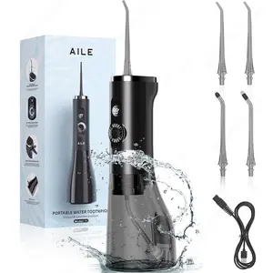AILE Water Flosser,100 Modes for Teeth,Powerful and Rechargeable Oral Irrigator,LED Display,300ML Tank,IPX7 WP,Cordless Portable,Brace Care,Gift